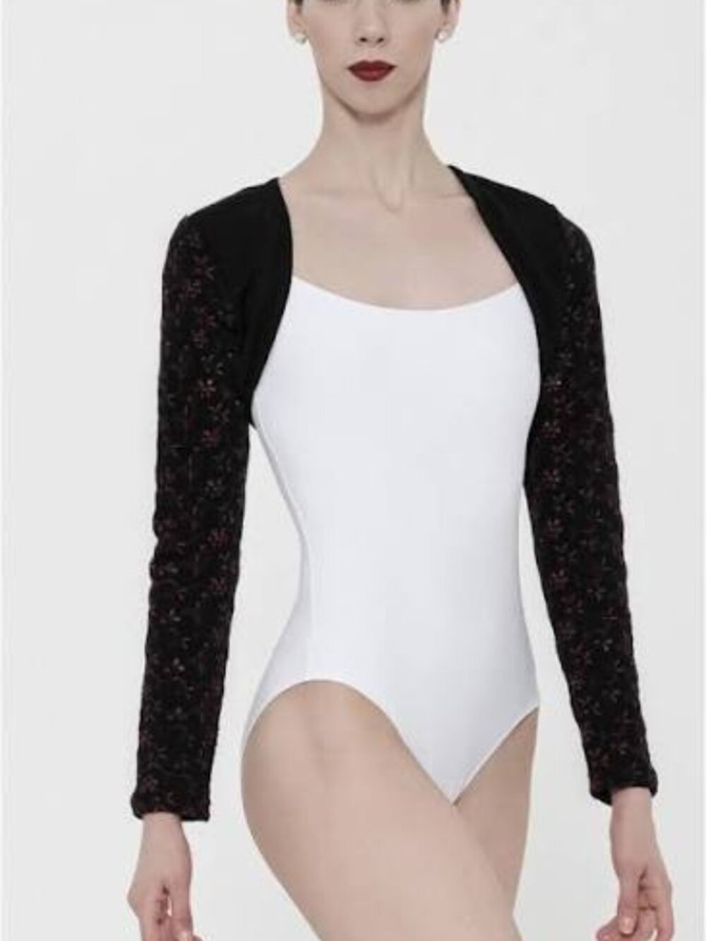 Wear Moi Shrug and leg Warmer Set Jalendra Embroidered Black and Burgundy